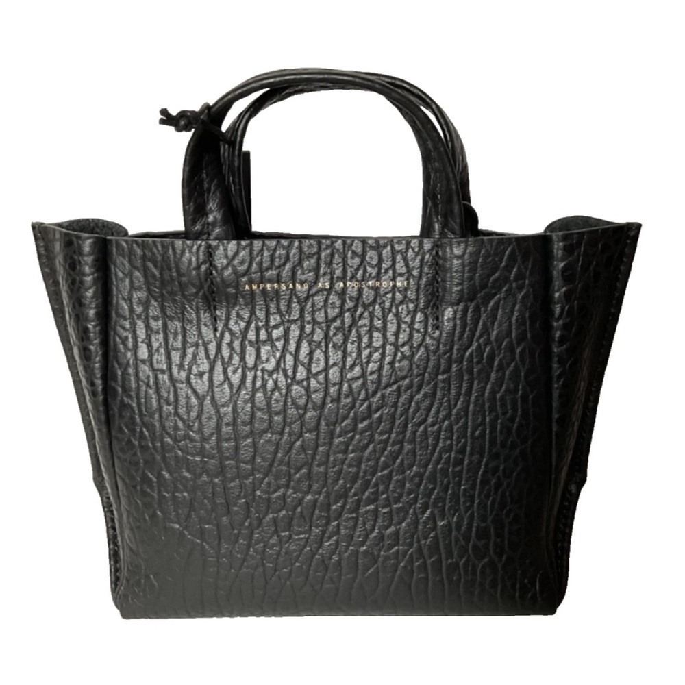Ampersand As Apostrophe Leather Micro Tote /Crossbody Bag Black Buffalo $473 NEW